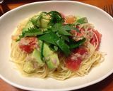 トマトとアボカドの冷たいパスタ作り方9写真