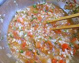 野菜でヘルシー☆蒸し鶏トマト玉ねぎソース作り方8写真