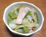 絹さやと新玉ねぎのバター炒め作り方6写真