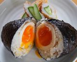 味付き半熟卵の爆弾おにぎり♪作り方4写真