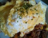 残ったミートソースで１人ランチオムレツ丼作り方4写真