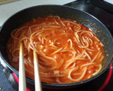 今日は、トマトの煮込みパスタよ！作り方10写真