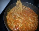 今日は、トマトの煮込みパスタよ！作り方14写真
