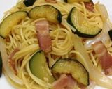ズッキーニ・新玉葱・ベーコンで和風パスタ作り方8写真