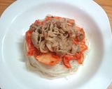 マヨ豚キムチで☆スタミナぶっかけ素麺作り方7写真