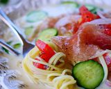 夏の美肌に♡アボカドキムチ豆乳冷製パスタ作り方7写真