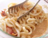 釜玉カルボナーラ風うどん作り方6写真