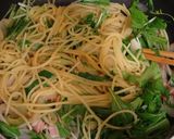 水菜とベーコンの和風スパゲッティ作り方3写真