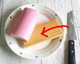 父の日・キャラ弁に♪かまぼこで紫陽花の花作り方1写真