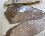 みつ葉をのせたカラスカレイの甘酢あんかけ作り方1写真