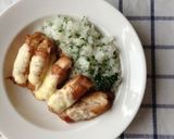 てりやきマヨチーズチキン☆バターライス丼作り方8写真