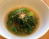 青梗菜の味噌スープ煮、ごま風味作り方3写真