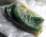 袋で作るカレー風味、胡瓜のつけもの作り方1写真