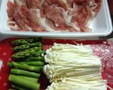 えのきとアスパラの豚肉巻き作り方1写真