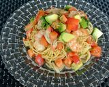トマト・アボカド・えびの和風冷製パスタ作り方4写真