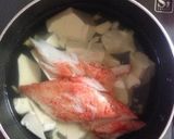 アスパラとお豆腐、カニ風味中華スープ作り方4写真