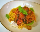 ナスとトマトとズッキーニのスパゲティ作り方8写真