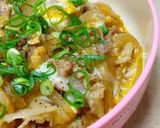 豚コマ肉と玉ねぎの卵とじ丼作り方7写真