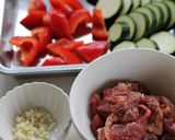 牛肉と夏野菜の豆鼓醤炒め作り方1写真