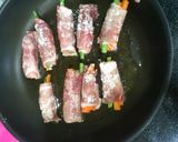 簡単！ いんげんとニンジンの豚肉巻き照焼作り方3写真