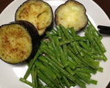 焼き茄子と十六ささげの甘味噌がけ作り方2写真