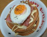簡単っベーコンチーズ★パンケーキ作り方4写真