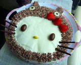 *トトロをかぶったキティちゃんケーキ*作り方9写真