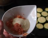 ズッキーニの明太マヨチーズ焼き作り方2写真