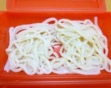 夏はレンジで♪汁なし☆月見きつねうどん作り方2写真
