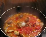 あさりとベーコンの辛口トマトスープパスタ作り方3写真