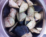 茄子とキムチと鶏のむね肉の炒め物作り方1写真