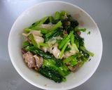 小松菜と豚こまのゴマ味噌和え作り方5写真