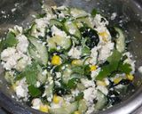 コーンと豆腐とキュウリとワカメのサラダ作り方5写真