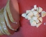 簡単♪厚切りハムのコロコロにんにく焼き作り方1写真
