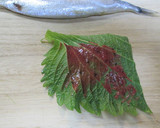 ししゃもの梅しそ海苔巻き焼き作り方2写真