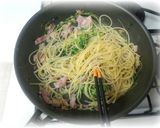 豆苗とツナのゆず胡椒パスタ作り方6写真