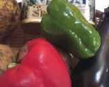 夏野菜のスパム炒め♪作り方1写真