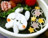 七夕ｷｬﾗ弁*うさぎﾁｬﾝの星に願いを*作り方1写真