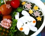 七夕ｷｬﾗ弁*うさぎﾁｬﾝの星に願いを*作り方3写真