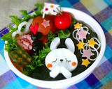 七夕ｷｬﾗ弁*うさぎﾁｬﾝの星に願いを*作り方4写真