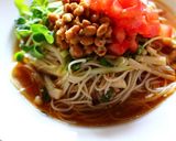 たっぷり野菜ときのこの納豆ぶっかけ素麺作り方12写真
