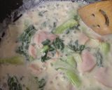 青梗菜とハムのとろとろミルク煮作り方4写真