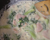青梗菜とハムのとろとろミルク煮作り方4写真