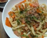 バター醤油でうどん焼き♪作り方5写真