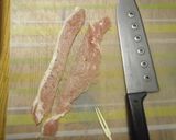 豚薄切り まきまきカツ作り方1写真