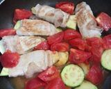 ズッキーニ、トマトにんにく醤油作り方2写真