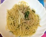 夏向き簡単！ちりめんと茗荷と大葉のパスタ作り方5写真