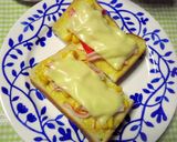 カニカマとコーンのカレーマヨチートースト作り方4写真
