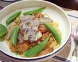＊カリカリ蓮根とゴロゴロポークのパスタ＊作り方9写真