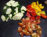 夏野菜☆ズッキーニとウインナーの卵とじ作り方1写真